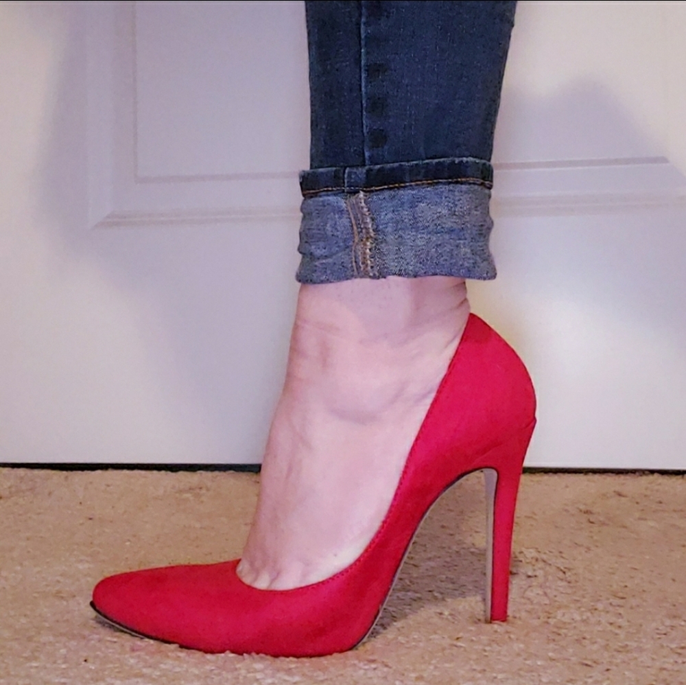New Red Suede Heels
